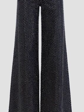 Alice + Olivia Black Wide-Leg Pants with Silver embellished amazing jeans